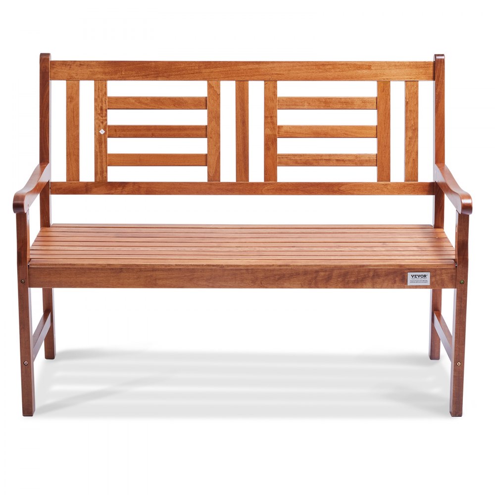 VEVOR Banco de Jardín de Madera Banco de Parque 122 cm Banco de Descanso Carga de 318 kg Banco de Jardín y Parque para 3 Personas con Respaldo Reposabrazos Banco para Jardín, Parque, Patio, Porche