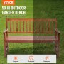 VEVOR Banco de Jardín 127cm Madera 363kg Parque Terraza Banco de Parque 3 Plazas