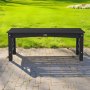 VEVOR Banco de Jardín 1130 x 400 x 435 mm Banco de Exterior para 1-2 Personas Estructura de Plástico Resistente con Almohadillas Ajustables Asiento Exterior para Patio, Jardín, Parque, Porche, Negro