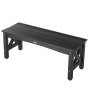 VEVOR Banco de Jardín 1130 x 400 x 435 mm Banco de Exterior para 1-2 Personas Estructura de Plástico Resistente con Almohadillas Ajustables Asiento Exterior para Patio, Jardín, Parque, Porche, Negro