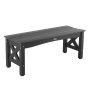 VEVOR Banco de Jardín 1130 x 400 x 435 mm Banco de Exterior para 1-2 Personas Estructura de Plástico Resistente con Almohadillas Ajustables Asiento Exterior para Patio, Jardín, Parque, Porche, Negro