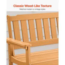 VEVOR Banco de Jardín de Plástico 1283x620x930 mm para Parque, Color de Madera
