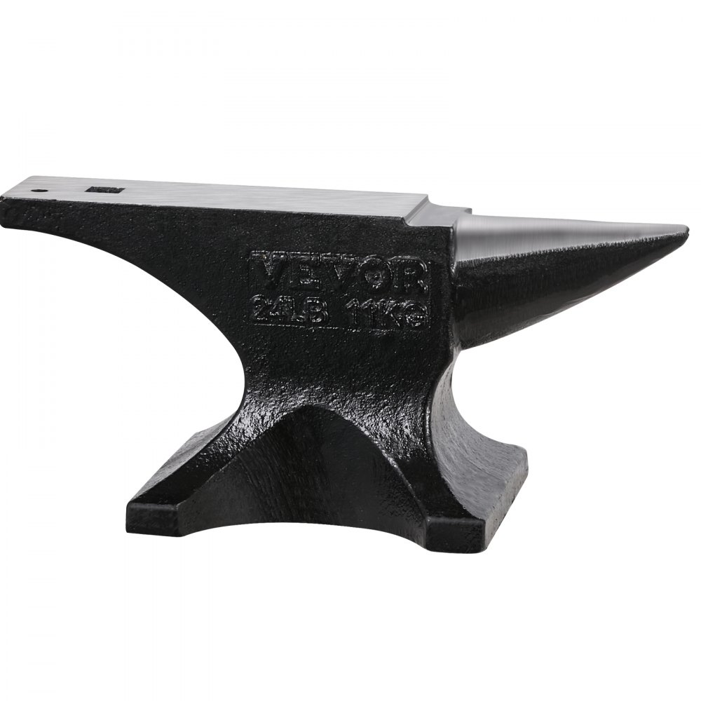 VEVOR Yunque de Un Solo Cuerno 11,5 kg Yunque de Acero Fundido Yunque de Cuerno Redondo Resistente de Alta Dureza para Herreros con Encimera y Base Estable para Doblar, Dar Forma, Torcer Metales