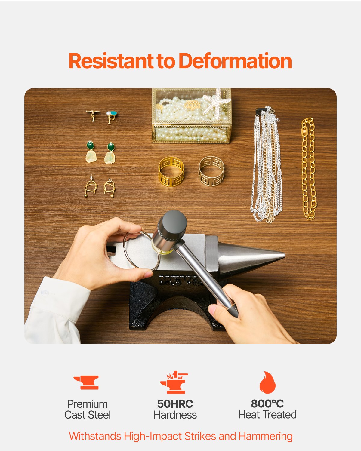 VEVOR Single Horn Anvil, Heavy Cast Steel Anvil, 11.5 kg, Robust Round Horn Anvil with High Hardness & Stable Base, Metalworking Tool for Bending, Shaping, and Twisting Metal