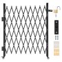 VEVOR Puerta de Seguridad Plegable Individual, Puerta Retráctil de Tijera de Acero 190 x 131 cm con Cerradura y Ruedas Giratorias de 360° para Seguridad de Entrada, Garaje, Almacén y Piscina