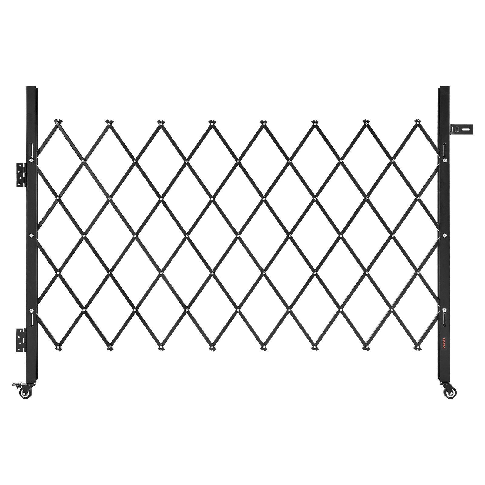 VEVOR Puerta de Seguridad Plegable Individual, Puerta Retráctil  de Tijera de Acero 170 x 131 cm con Cerradura y Ruedas Giratorias de 360° para Seguridad de Entrada, Garaje, Almacén y Piscina