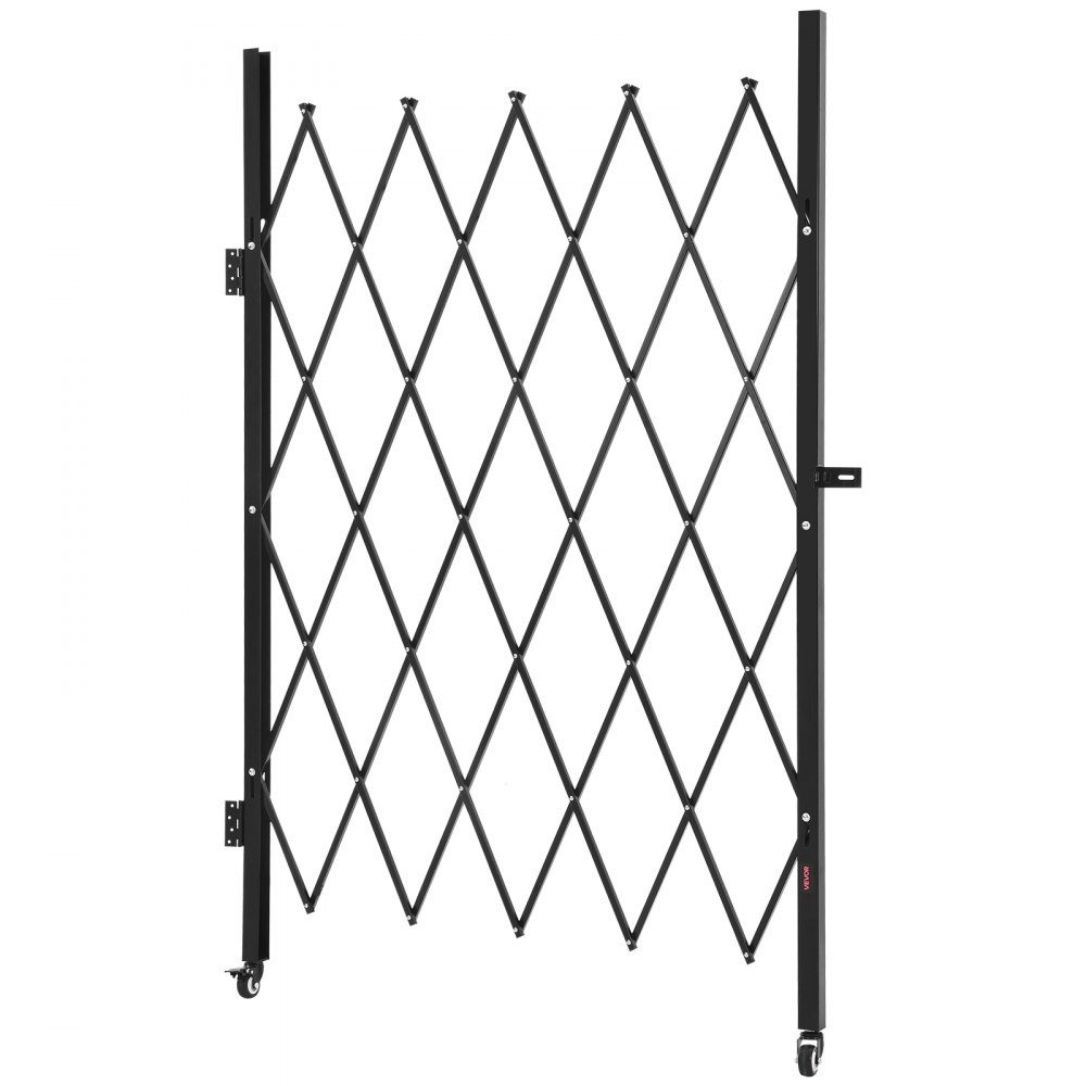 VEVOR Puerta de Seguridad Plegable Individual, Puerta Retráctil  de Tijera de Acero 1260 x 1975 mm con Cerradura y Ruedas Giratorias de 360° para Seguridad de Entrada, Garaje, Almacén y Piscina