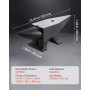 VEVOR Yunque de Acero 50kg Yunque de Cuerno con 2 Agujeros Redondo y Cuadrado 55HRC Yunque de Doble Cuerno Cuerno de Yunque Base de 230 x 166 mm Yunque de Trabajo Yunque de Cuerno para Hacer Joyas