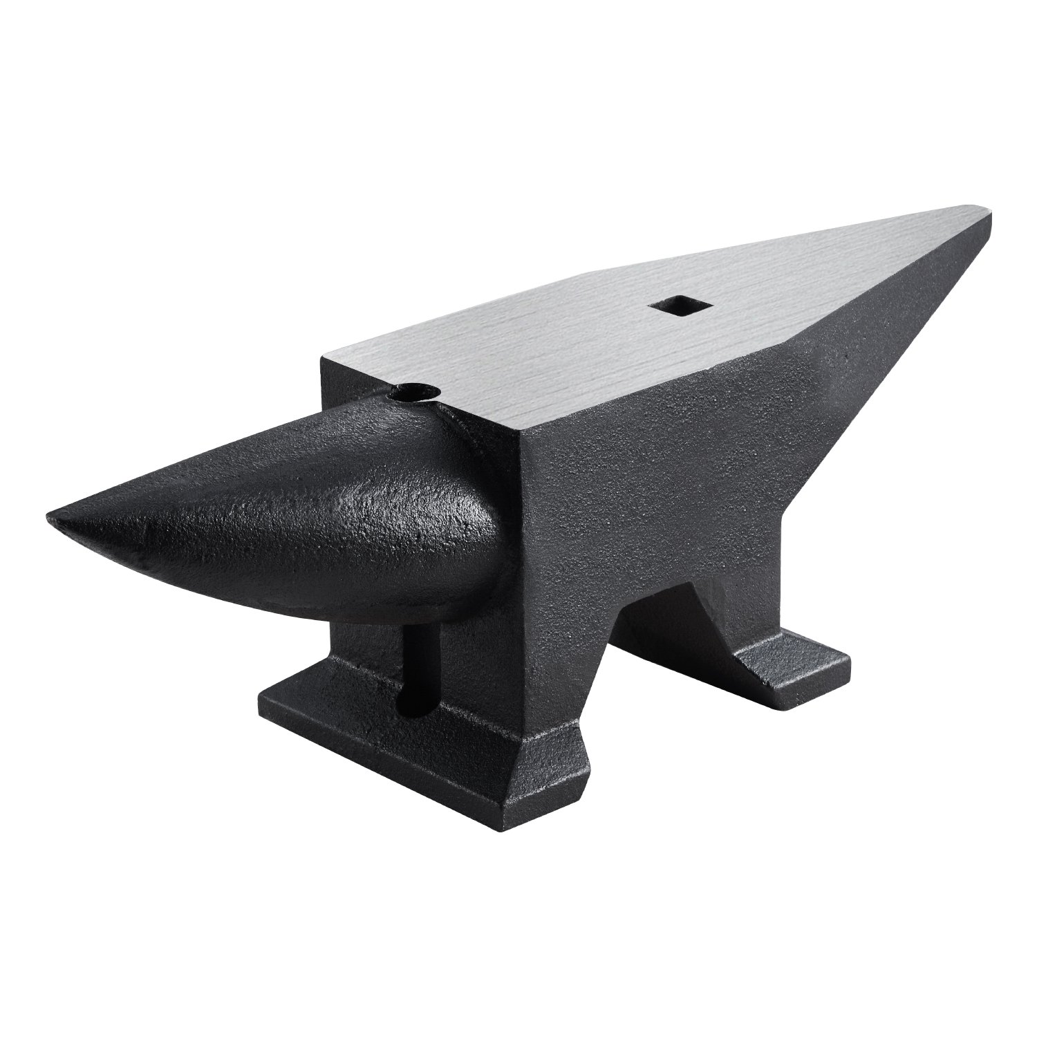 VEVOR Yunque de Acero 50kg Yunque de Cuerno con 2 Agujeros Redondo y Cuadrado 55HRC Yunque de Doble Cuerno Cuerno de Yunque Base de 230 x 166 mm Yunque de Trabajo Yunque de Cuerno para Hacer Joyas