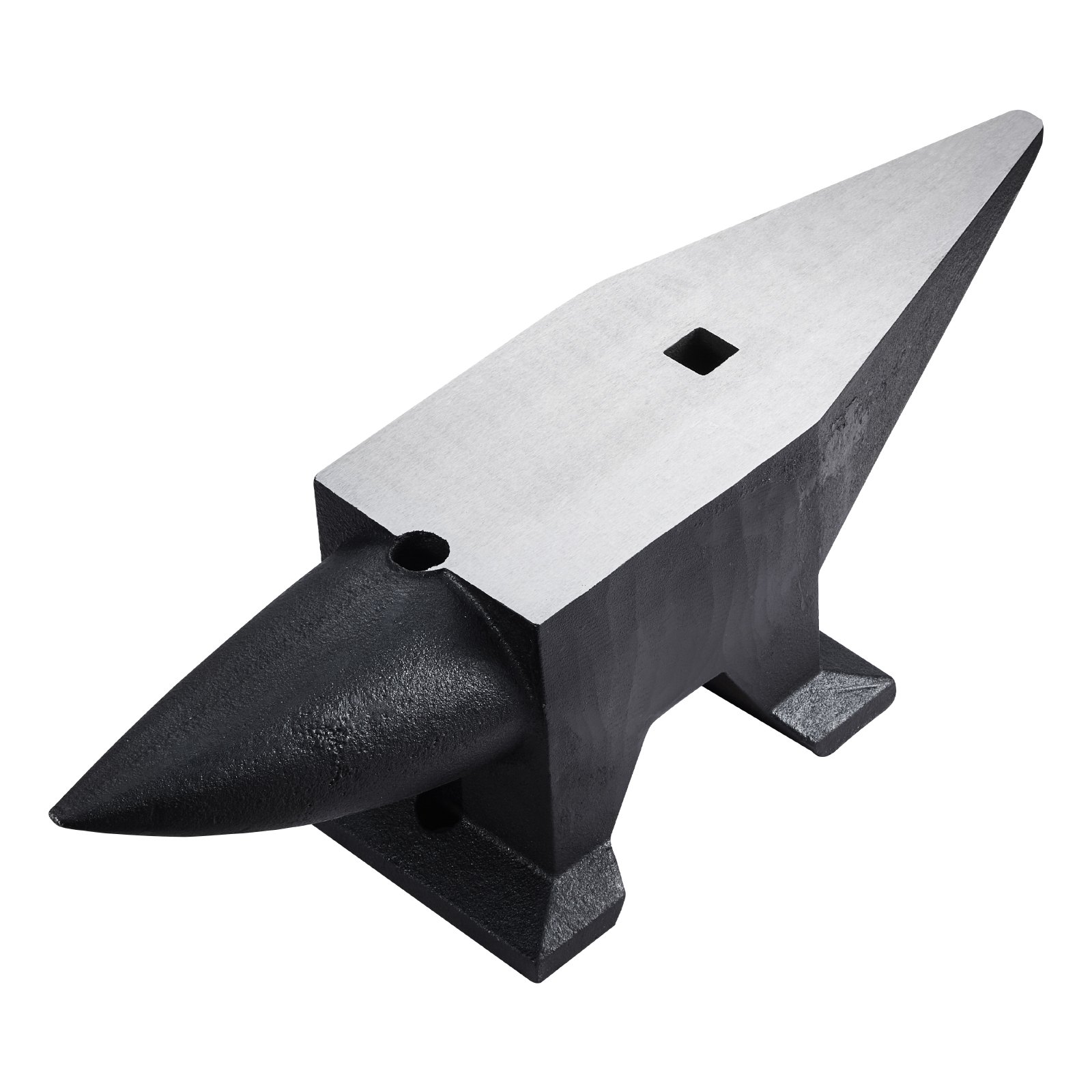 VEVOR Yunque de Acero 50kg Yunque de Cuerno con 2 Agujeros Redondo y Cuadrado 55HRC Yunque de Doble Cuerno Cuerno de Yunque Base de 230 x 166 mm Yunque de Trabajo Yunque de Cuerno para Hacer Joyas