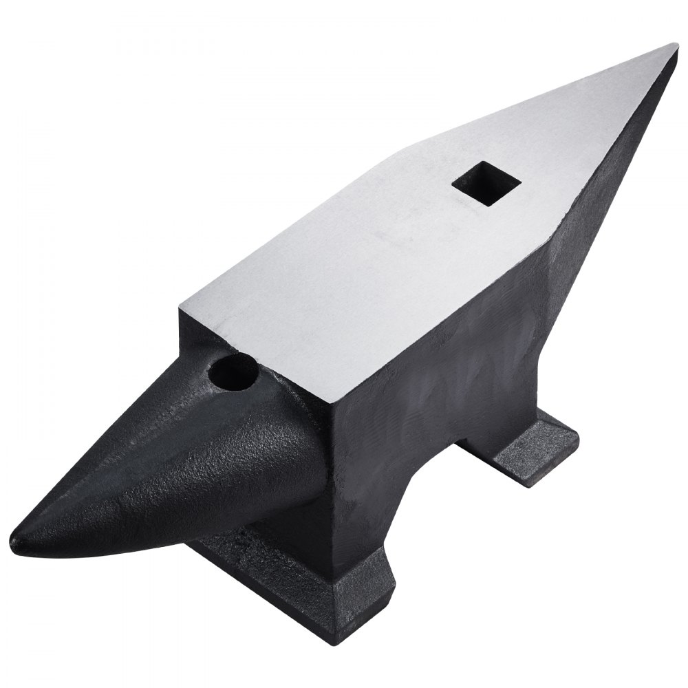 VEVOR Yunque de Acero 60kg Yunque de Cuerno con 2 Agujeros Redondo y Cuadrado 55HRC Yunque de Doble Cuerno Cuerno de Yunque Base de 260 x 185 mm Yunque de Trabajo Yunque de Cuerno para Hacer Joyas