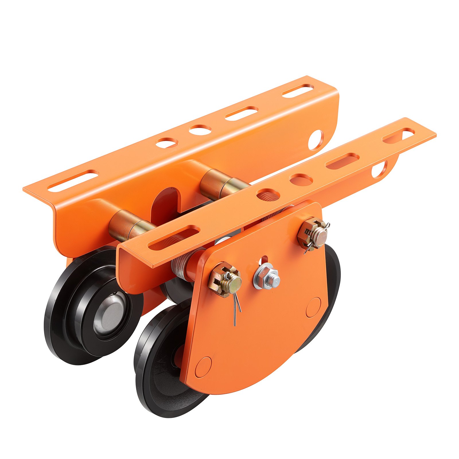 VEVOR Carro Manual para Polipasto Eléctrico PA600 a PA1000 Carga 998 kg, Ancho Ajustable 68 a 110 mm, Ruedas Dobles de Acero para Vigas en I Rectas y Curvas para Polipasto, Taller, Garaje y Almacén