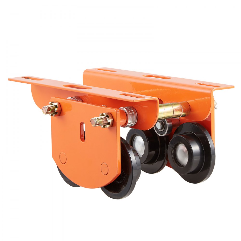 VEVOR Carro Manual para Polipasto Eléctrico PA200 a PA500 Carga 499 kg, Ancho Ajustable 68 a 110 mm, Ruedas Dobles de Acero para Vigas en I Rectas y Curvas para Polipasto, Taller, Garaje y Almacén