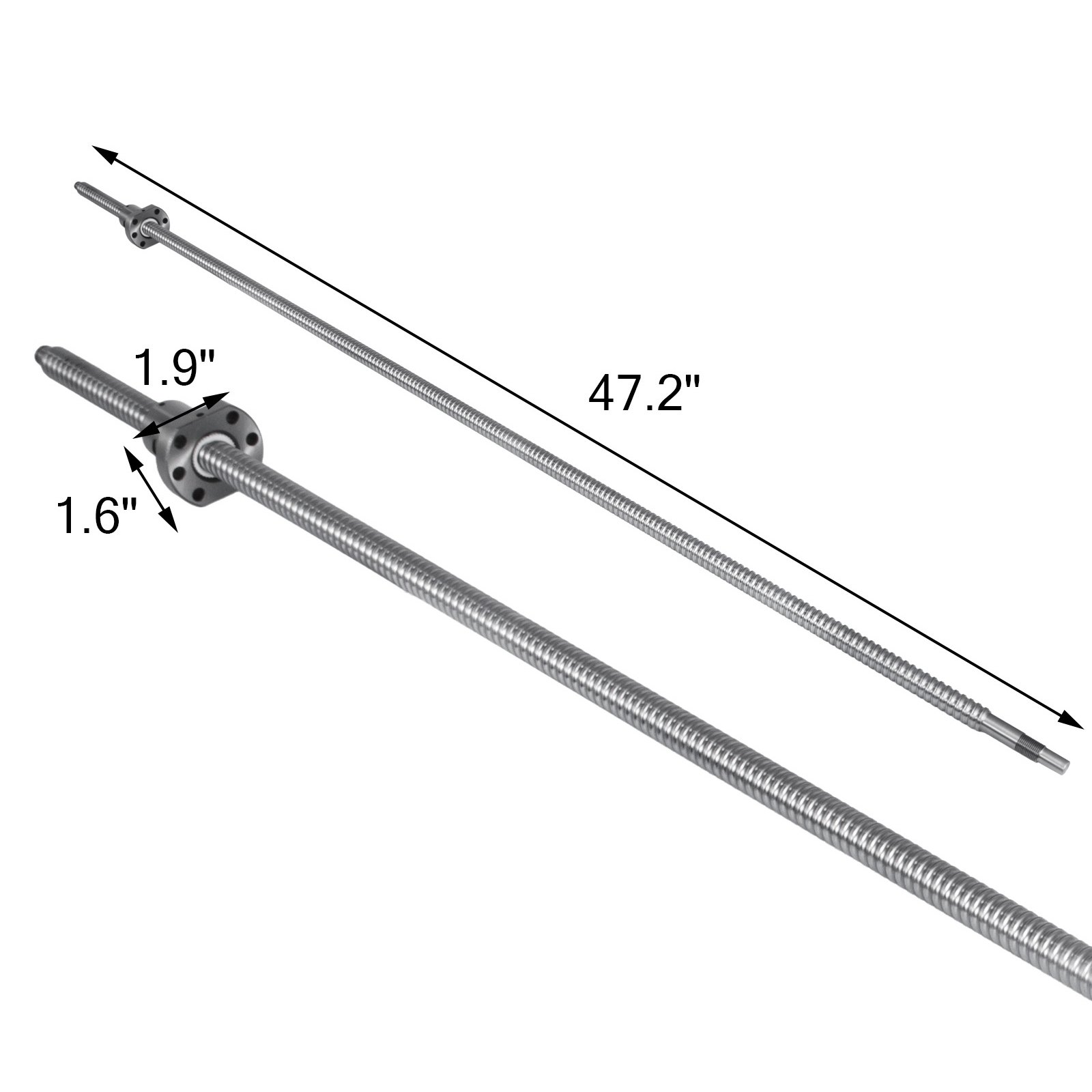 Sfu1605-1200mm Husillo De Bolas Bf12 /bk12 + Acoplador + Tuercas De Bolas