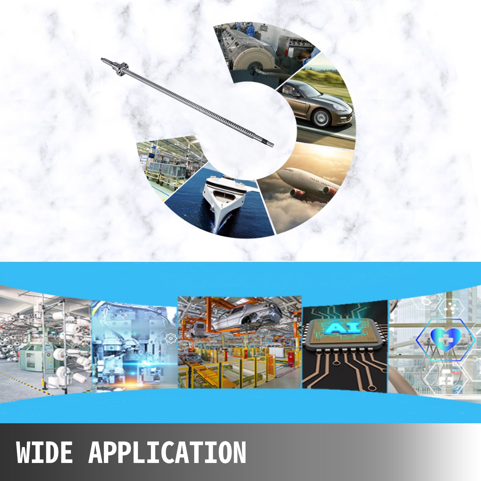 Tornillo De Bolas Anti-retroceso Sfu1610-650 Mm Husillos De Bolas Con Tuerca