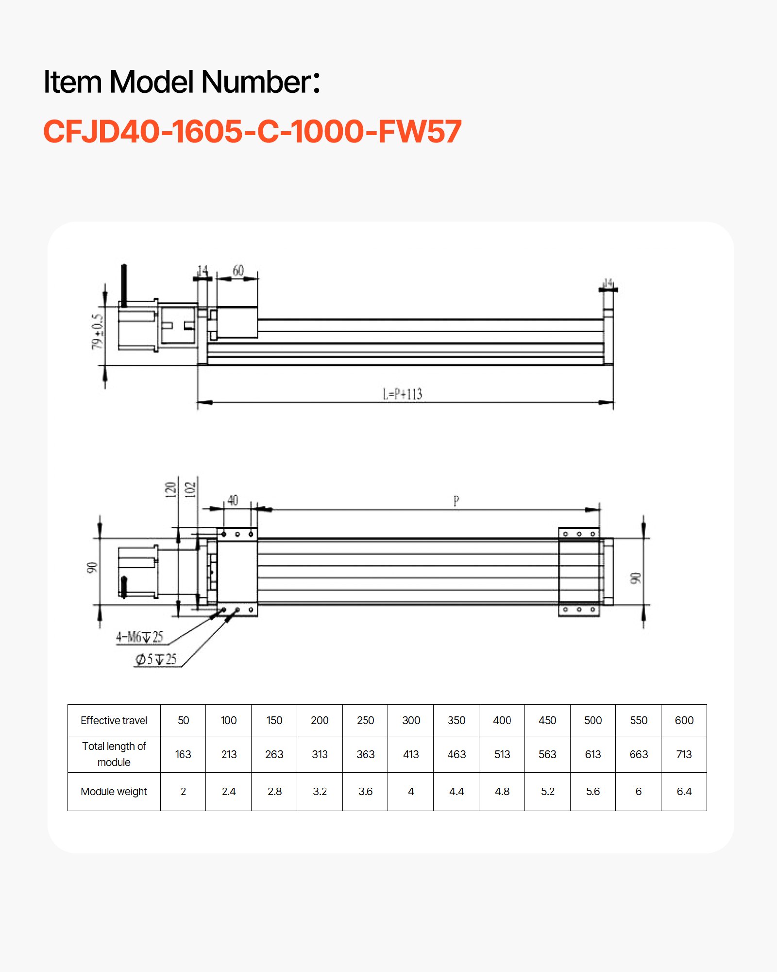VEVOR Guía Lineal Carrera de 1000 mm, Actuador de Etapa de Guía Lineal CNC con Movimiento de Husillo de Bolas, Motor Paso a Paso NEMA 23 Motorizado, para Máquina de Grabado, Fresadora, Impresora 3D