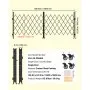 VEVOR Puerta de Seguridad Plegable Doble, Puerta Retráctil de Tijera de Acero 3300 x 1605 mm con Cerradura y Ruedas Giratorias de 360° para Seguridad de Entrada, Garaje, Almacén y Piscina, Negro