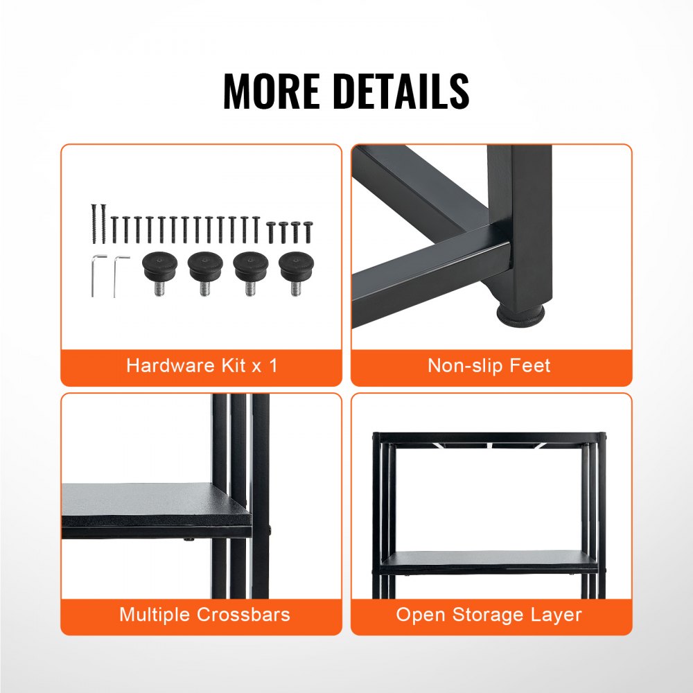 VEVOR Soporte para Acuario Carga de 76 kg Mueble para Acuario 63x33x76,2 cm Soporte para Tanque de Reptiles de Acero y MDF Robusto con Almacenamiento y Kit de Hardware para Salón, Oficina, Recepción