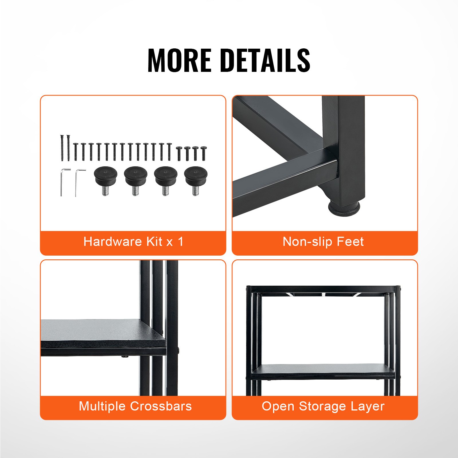 VEVOR Soporte para Acuario Carga de 76 kg Mueble para Acuario 63x33x76,2 cm Soporte para Tanque de Reptiles de Acero y MDF Robusto con Almacenamiento y Kit de Hardware para Salón, Oficina, Recepción
