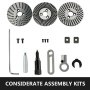 Kit de montaje de mesa giratoria VEVOR que muestra varios componentes y accesorios.