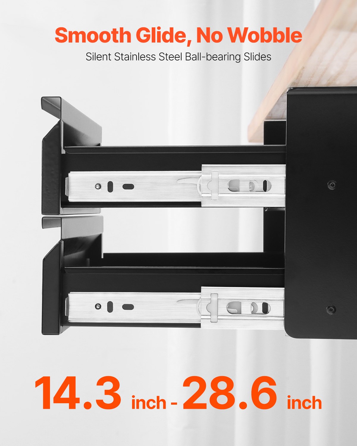 VEVOR Under-Desk Drawer 457x227x200mm, Under-Desk Storage Organizer, Hidden 2-Tier Storage Organizer, Pencil Drawer for Sit-Stand Workstations at Home