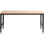 VEVOR Banco de Trabajo Ajustable Mesa de Trabajo Ajustable de 182,9 x 63,5 x 71,1-100,3 cm Capacidad de Carga de 1361 kg Banco de Trabajo con Enchufes y Tapa de Madera para Oficina, Hogar, Garaje