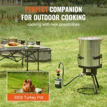 VEVOR-freidora de pavo de 30 cuartos, caldera de propano, olla de vapor, olla de aluminio para exteriores