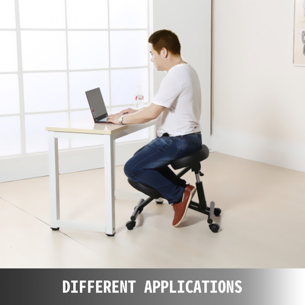 Mophorn Silla Ergonomica Rodillas, Sillas Ergonomicas Oficina, Sillas Ergonomicas para Ordenador, Silla Ergonómica para Rodillas, Taburete Ajustable de Altura para Arrodillarse, PVC Espuma Acero