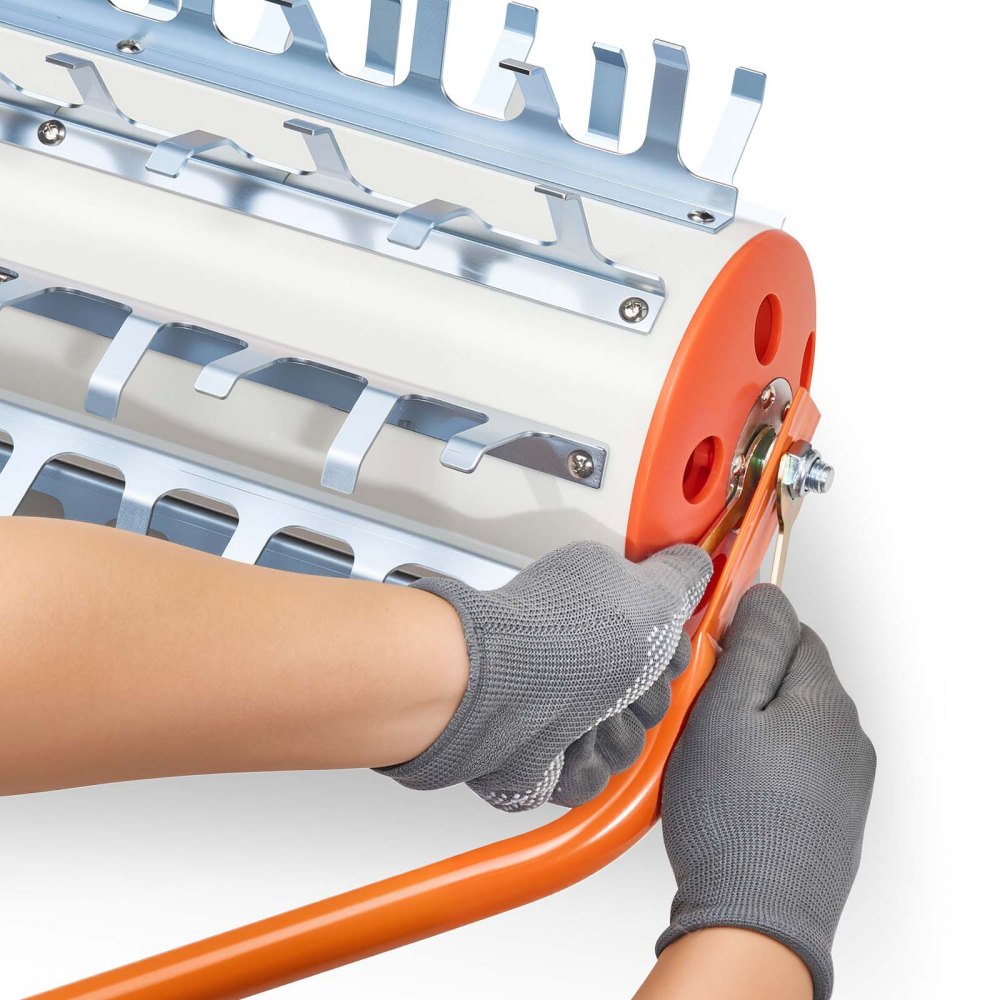 VEVOR Rodillo de Rastrillo de Estanque, Ancho de Trabajo 3,66 m, Eliminador de Malas Hierbas Acuáticas, 9 Cuchillas de Acero Galvanizado, Mango Extensible de Aluminio, Herramienta para Lago Estanque