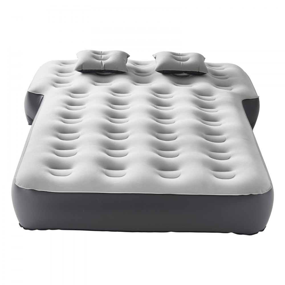 VEVOR Colchón Inflable para Coche, Compatible con Toyota 4Runner y Jeep Wrangler, con Relleno Flocado, Colchoneta Portátil Duradera con Bomba Integrada y 2 Almohadas, Gris, 1880 x 1380 x 235 mm