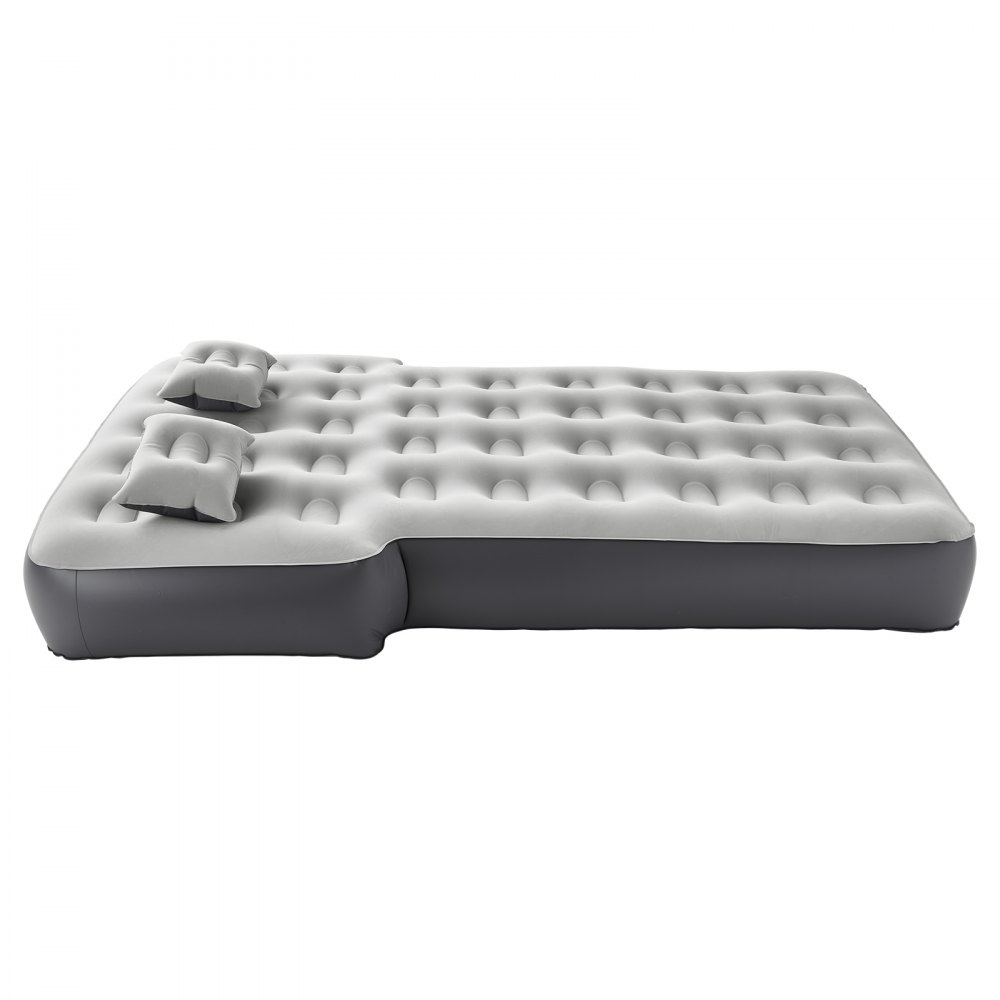 VEVOR Colchón Inflable para Coche, Compatible con Toyota 4Runner y Jeep Wrangler, con Relleno Flocado, Colchoneta Portátil Duradera con Bomba Integrada y 2 Almohadas, Gris, 1880 x 1380 x 235 mm