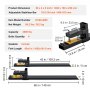 Especificaciones de las horquillas para paletas VEVOR: dimensiones de 60 x 4 x 9 pulgadas, capacidad de 4000 libras, modelo hc60-4000, longitud de horquilla de 43 x 4 pulgadas.