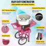 VEVOR 1030w Máquina de algodón de azúcar con soporte de carrito de 20,5 "cubierta