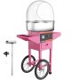 VEVOR 1030w Máquina de algodón de azúcar con soporte de carrito de 20,5 "cubierta
