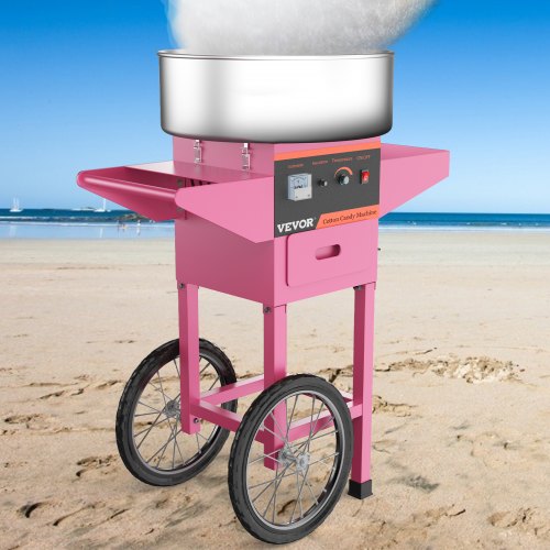 Máquina De Algodón De Azúcar Con Soporte De Carrito Color Rosa Certificación Ce