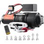 VEVOR Cabrestante Eléctrico 12V 4500 libras / 2041kg Cabrestante de Cable de Nylon 1,8 m Control Remoto de Mano IP55 con Cable de Control Remoto Negro Ideal para Medianas Grandes SUV Camiones Yates