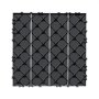 VEVOR Terrace Tiles, Set of 36, Balcony Tiles 30 x 30 cm, Click Tiles, Waterproof Plastic Flooring for Outdoor Use, Terrace Flooring for Porch, Pool, Balcony, Backyard, Dark Grey