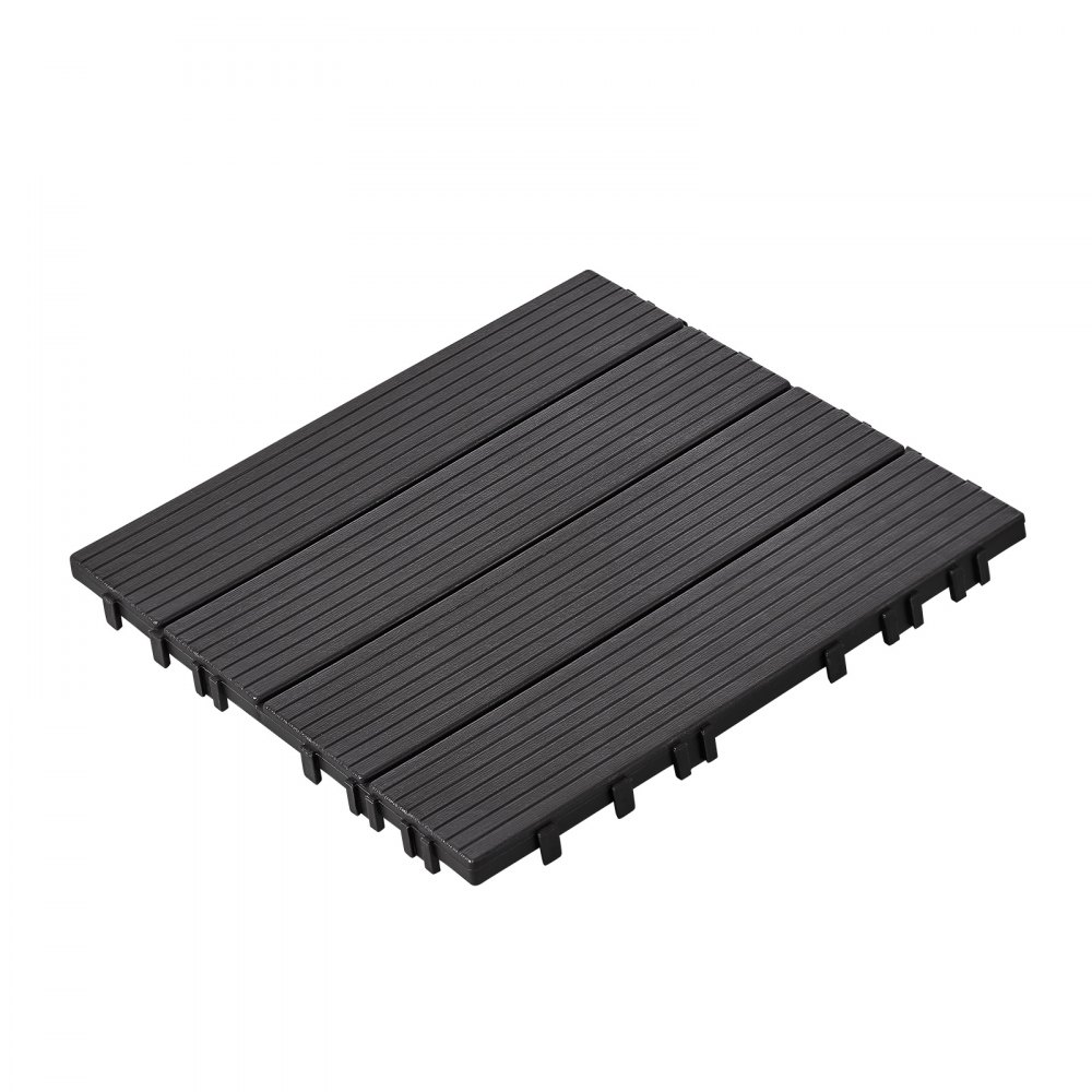 VEVOR Azulejos Entrelazados para Terraza, de Plástico, Resistentes al Agua, para Uso en Exteriores, para Todo Tipo de Climas, para Porches, Piscinas, Balcones, Gris Oscuro, 300 x 300 x 20 mm, 54 uds