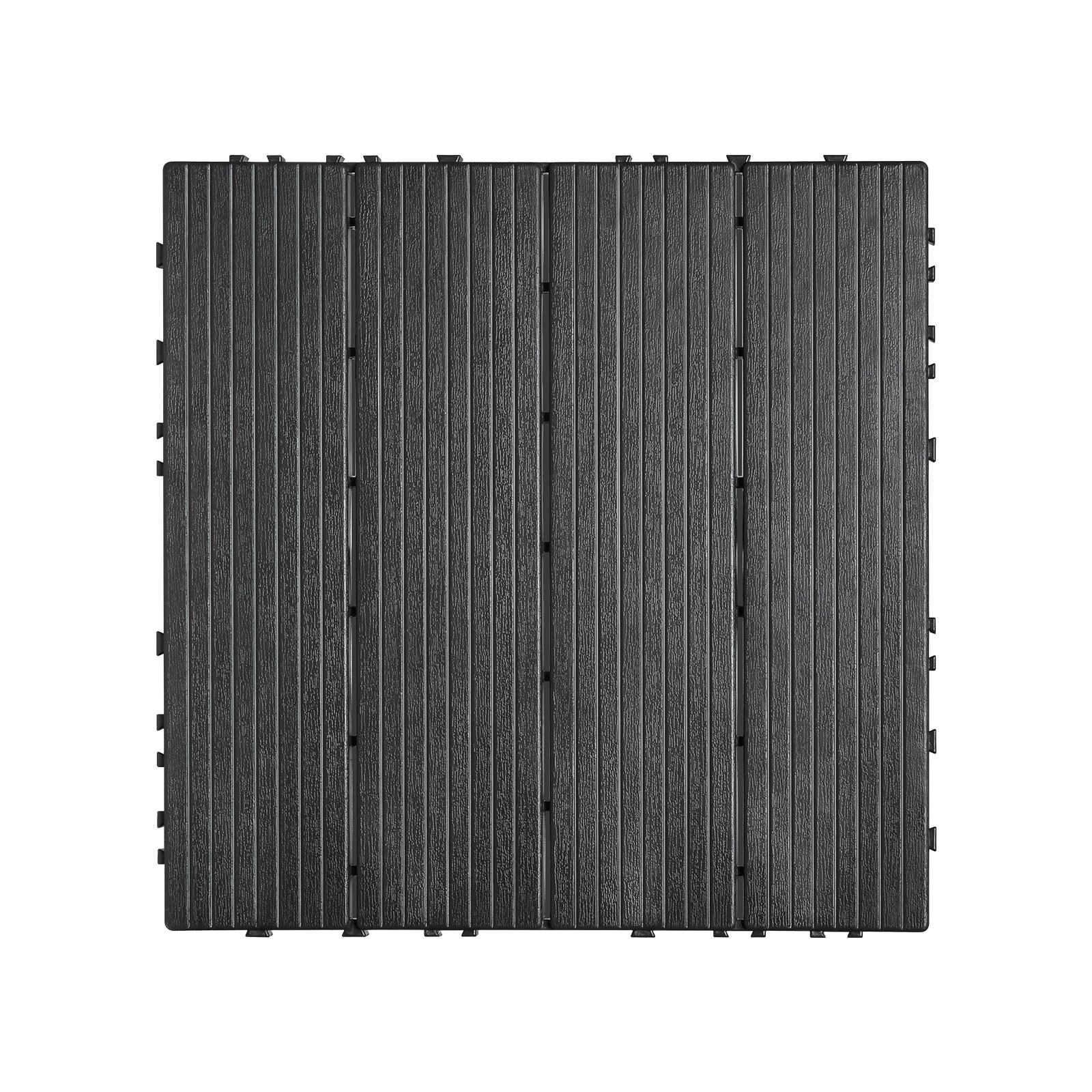 VEVOR Azulejos Entrelazados para Terraza, de Plástico, Resistentes al Agua, para Uso en Exteriores, para Todo Tipo de Climas, para Porches, Piscinas, Balcones, Gris Oscuro, 300 x 300 x 20 mm, 54 uds