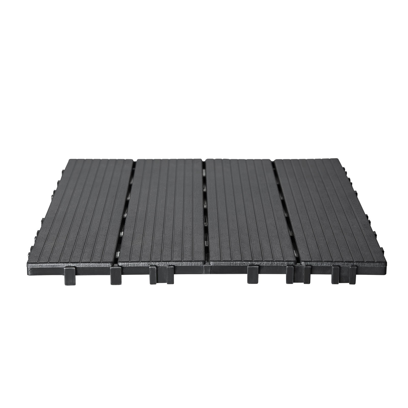 VEVOR Azulejos Entrelazados para Terraza, de Plástico, Resistentes al Agua, para Uso en Exteriores, para Todo Tipo de Climas, para Porches, Piscinas, Balcones, Gris Oscuro, 300 x 300 x 20 mm, 54 uds