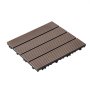 VEVOR Azulejos Entrelazados para Terraza, de Plástico y Madera, para Uso en Exteriores, Resistentes al Agua, para Todo Tipo de Climas, para Terrazas, Porches, Marrón Oscuro, 300 x 300 x 20 mm, 27 uds