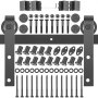 VEVOR Kit de Herrajes para Puerta Corredera 18 Pies/548 cm Kit de Riel para Puerta Doble Acero al Carbono Guía para Puerta Corredera Carga 150 kg Puerta Máx. 274 cm Espesor 35-45 mm Granero Garaje
