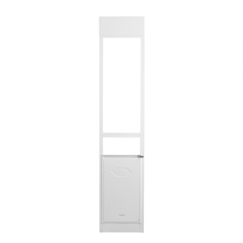 VEVOR Puerta Corrediza de Vidrio para Perros Altura Ajustable 346 x 600 x 1927-2049 mm Puerta para Mascotas de Vidrio Templado con Estructura de Bisagra, Solapa y Cerradura para Perros de Gran Tamaño