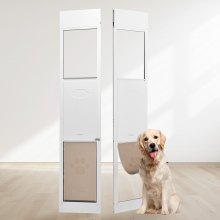 VEVOR Puerta Corrediza de Vidrio para Perros Ajustable 346 x 600 x 1927-2049 mm