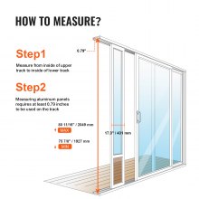 VEVOR Puerta Corrediza de Vidrio para Perros Ajustable 346 x 600 x 1927-2049 mm