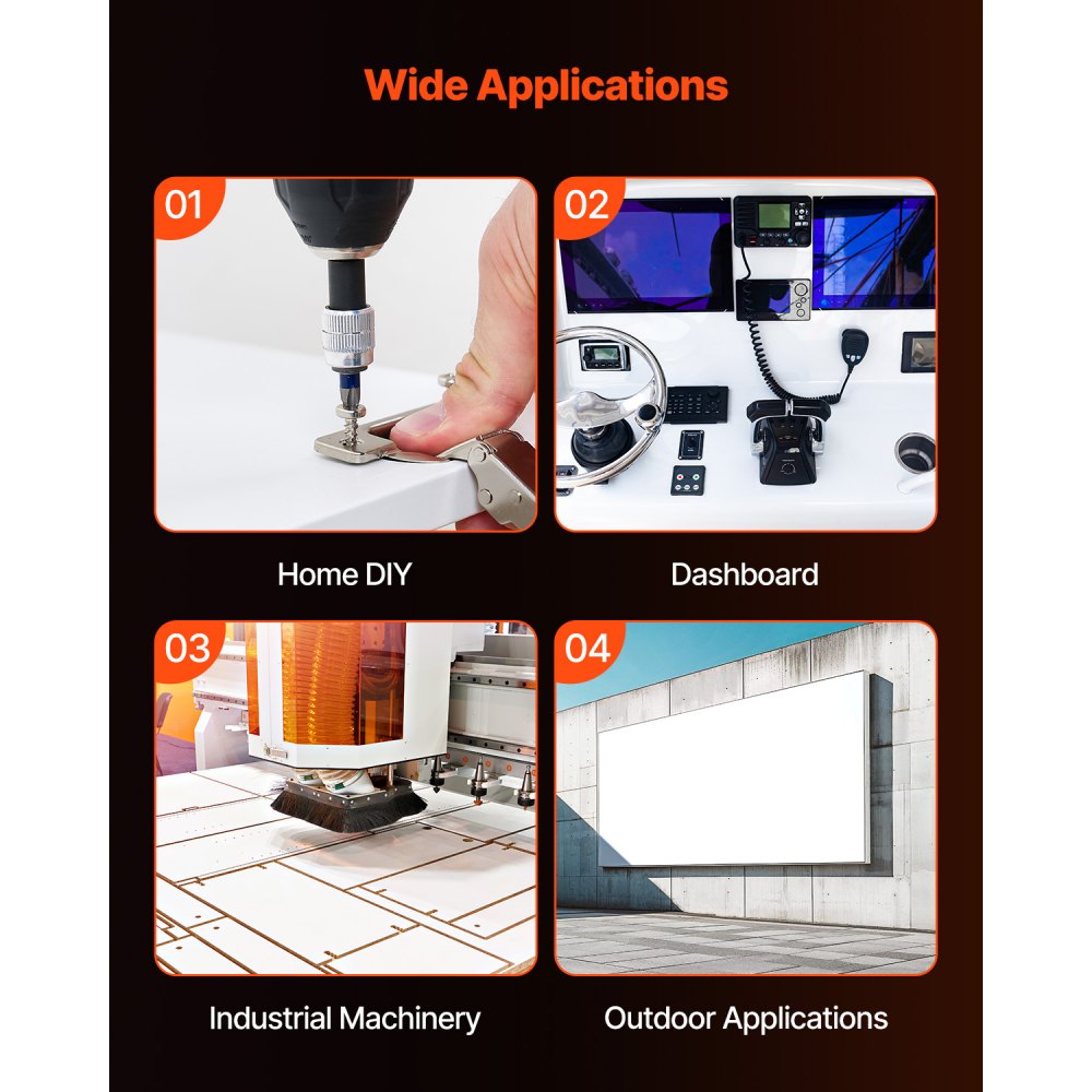 VEVOR HDPE plastic sheet, 1pc. High-density polyethylene sheet, 1219 x 610 mm, 13 mm thick, adaptable sheets, ideal for DIY projects, heavy industrial equipment, white