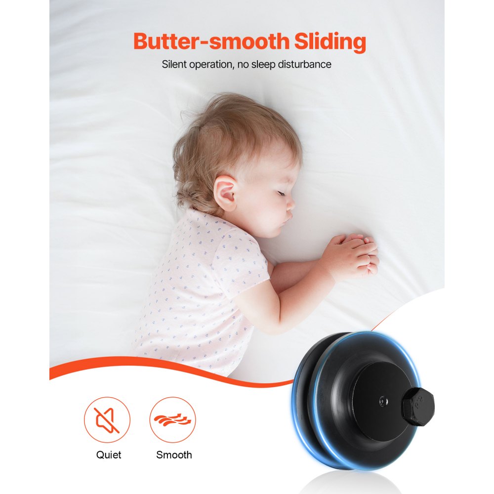 VEVOR sliding door system, 2 m track, sliding door hardware, load capacity 150 kg, compatible with 91 to 101.6 cm width & 34.92 mm to 44.45 mm thickness, durable track & J-shaped roller