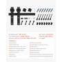VEVOR Kit de Herrajes para Puerta Corrediza de Granero Riel de 3 m para Una Sola Puerta Ancho Máximo de 152 cm Espesor de 34,92-44,45 mm Carga de 150 kg Rodillo en Forma de J para Hogar, Negro