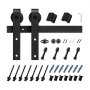 VEVOR 3m Sliding Door System Hardware for Single Sliding Doors, 150kg, Compatible with a Maximum Width of 1524mm & a Thickness of 1-3/8 to 1-3/4 Inch, Rail & J-Shaped Roller, Black