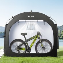 VEVOR Tienda de Campaña para Guardar Bicicletas, Tienda Impermeable 2030 x 1220 x 1690 mm para 3 o 4 Bicicletas con Ventana Ventilada, Fibra de Vidrio de Alta Resistencia y Cremalleras Dobles, Negro